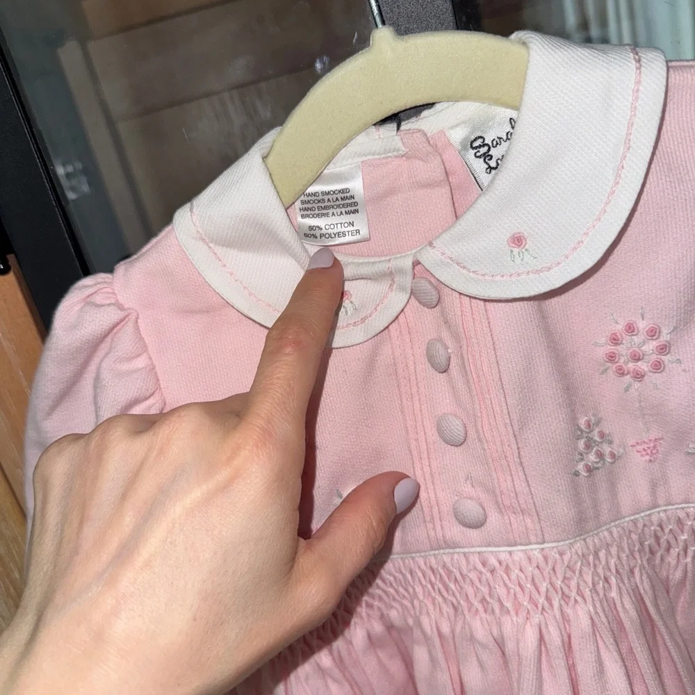 Vintage Sarah Louise dress classic embroidered collar long sleeve toddler roses